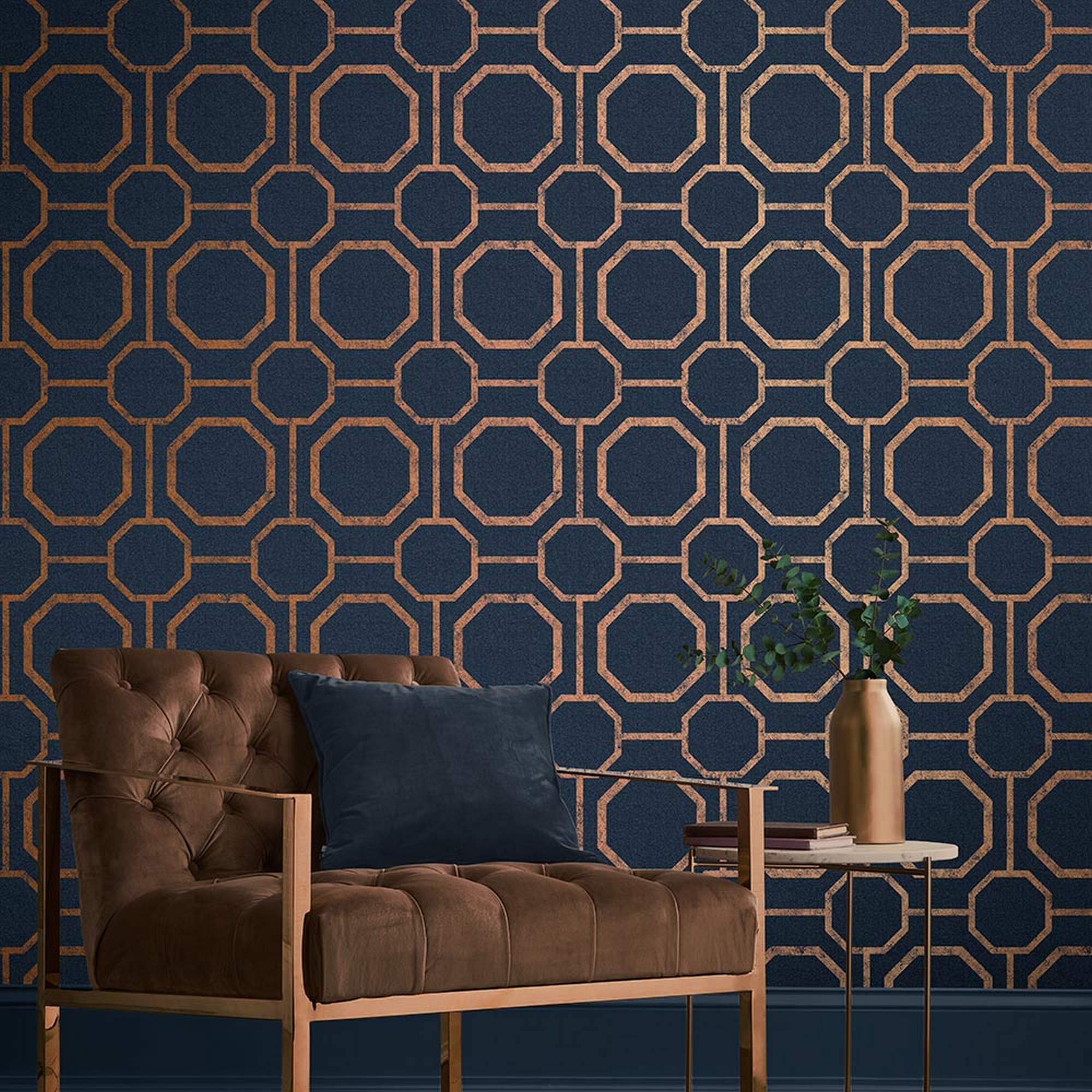 Sashiko Wallpaper 105772 By Graham Brown In Navy Blue